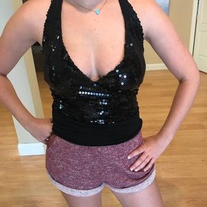 Casual sequin halter